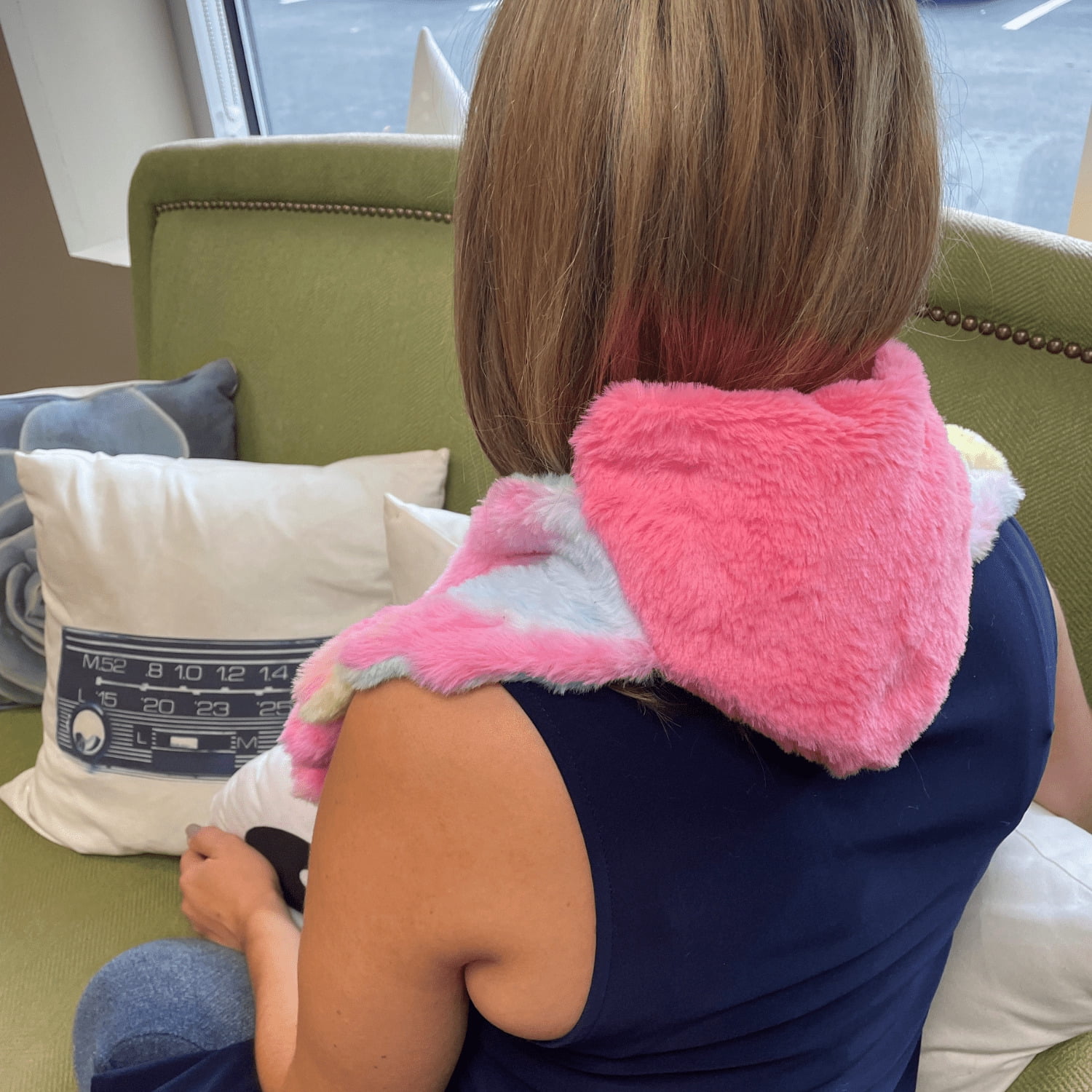 Streamline Imagined Angel Wings Plush Neck Warmer, 100% Clay Beads, Lavender Scent