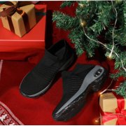 Women's Walking Shoes Arch Support Non Slip Work Shoes Breathable Knit Upper Lightweight for Plantar Fasciitis