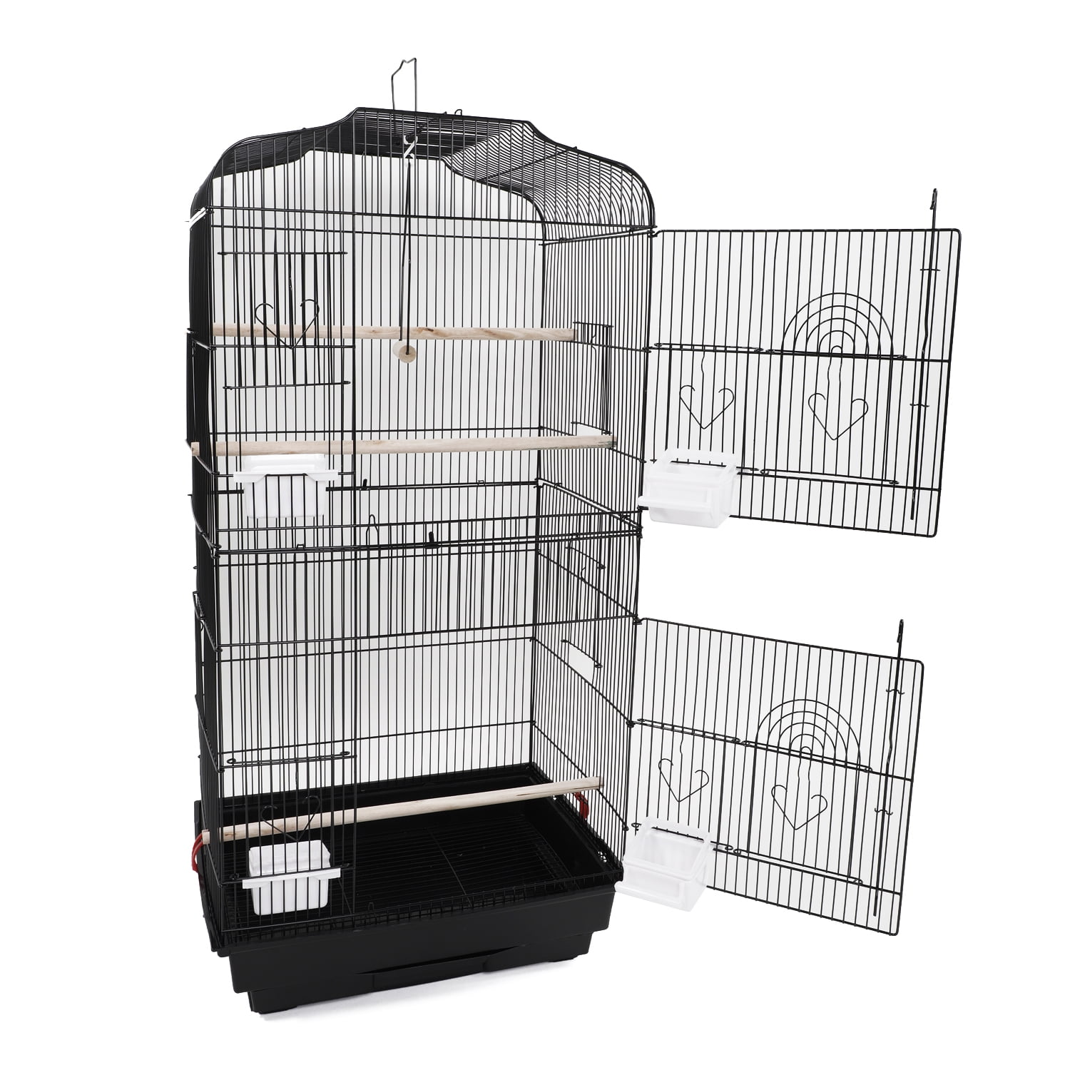 Yinke New 37" Bird Parrot Cage Cages Canary Parakeet CockatielFinch Bird Cage Black
