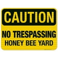 thumbnail image 1 of No Trespassing Honey Bee Yard Sign, 18x24 Reflective Aluminum EGP, 1 of 8