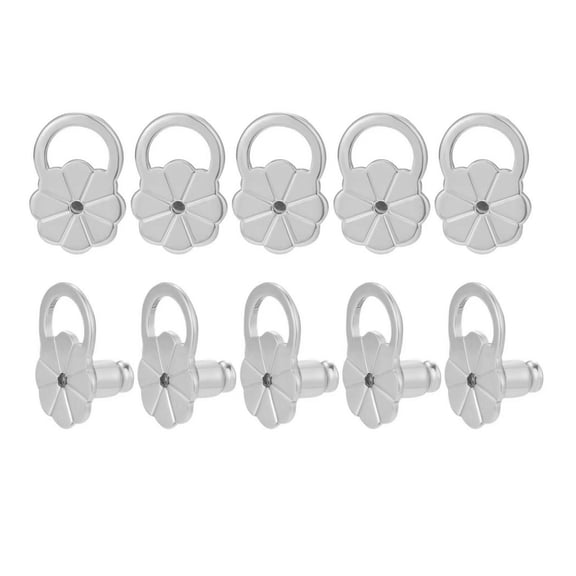 10pcs Earring Lifters Adjustable Hypoallergenical Ear Lobes Support Backs Metal Earring Stoppers for Droopy Earrings