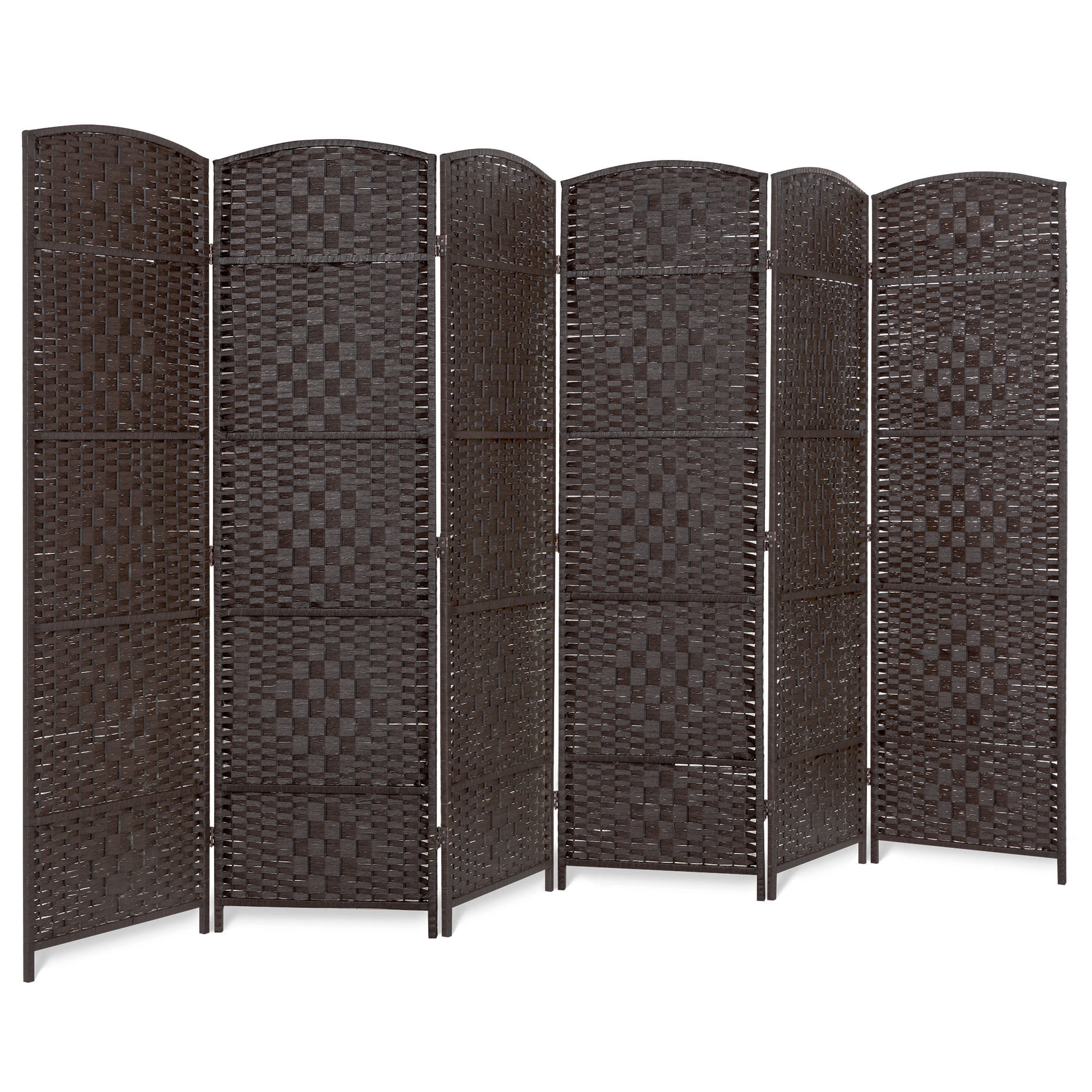Rose Home Fashion RHF 6 ft.Tall-15.7 Wide Diamond Weave Fiber 4 Panels Room Divider/4 Panels Screen Folding Privacy Partition Wall Room Divider Freestanding 4 Panel Light Beige