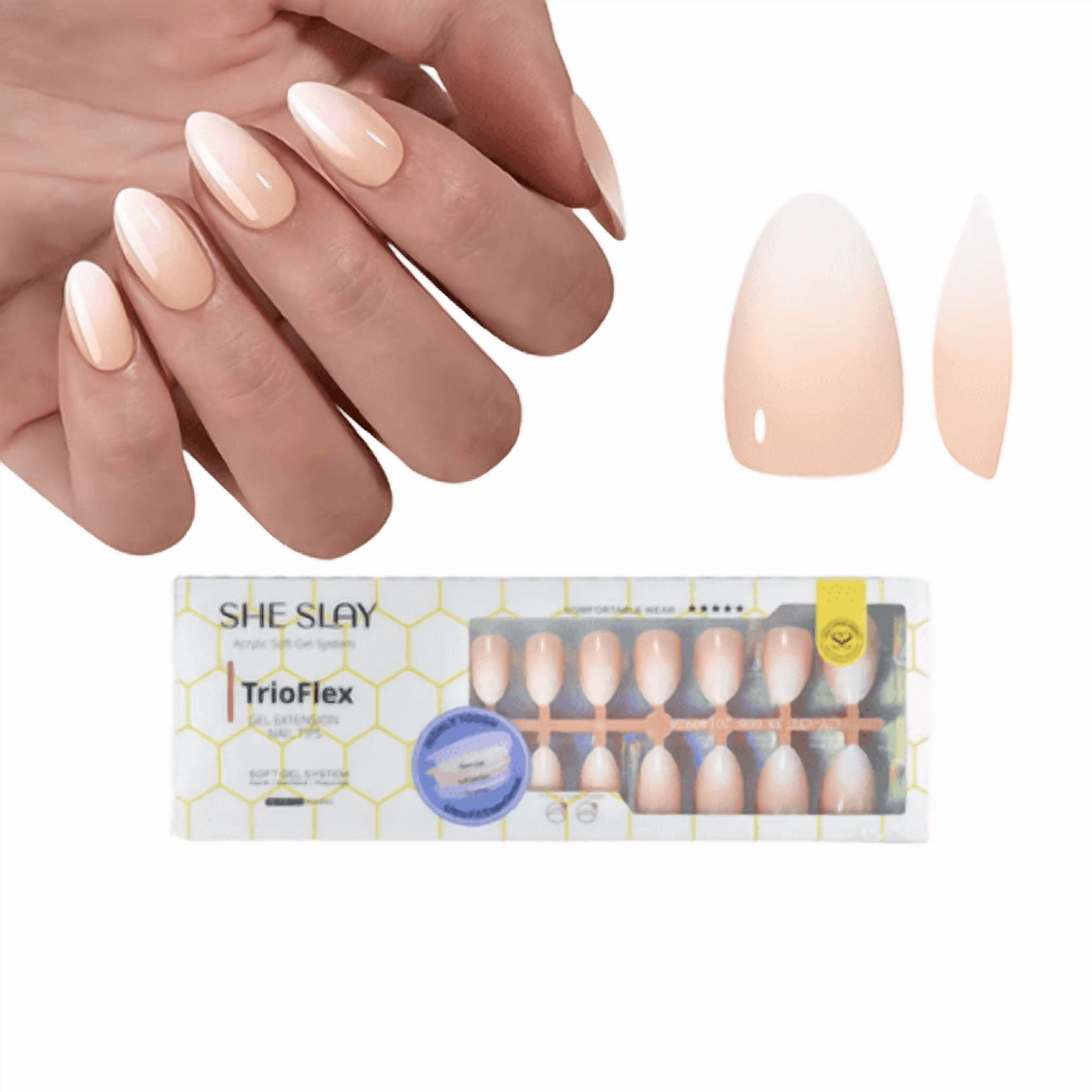 SheSlay Press-On Nail Starter Kit with UV Lamp & Full Nail Prep System, 150 Pieces
