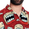 thumbnail image 5 of Tiny teeth Men's Short Sleeve Spread Collar Button Down Beach Print Casual Shirts, 5 of 6