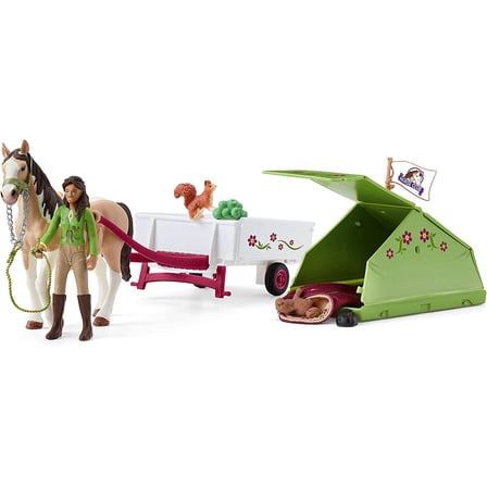 Schleich - Horse Club: Sarah’s Camping Adventure Playset with Rider, Horse, Tent & Accessories, 23 Pcs