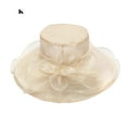 thumbnail image 1 of Flor Red Hilo Sombrero para el sol Playa Protector solar Sombrero para el sol Mujer Organza Sombrero de copa Wmkox8yii jkg5762, 1 of 2