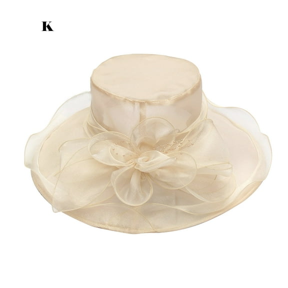 Kiplyki Flower Net Yarn Sun Hat Beach Sunscreen Sunhat Female Organza Top Hat