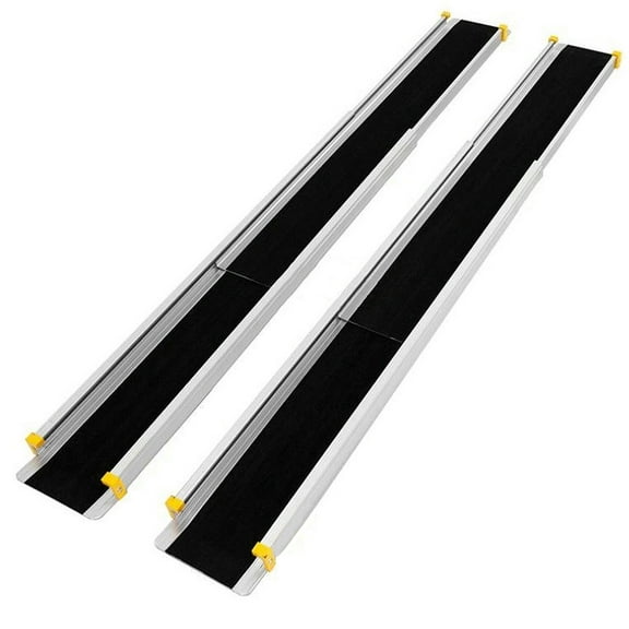 Giantex Adjustable Wheelchair Ramp, Lightweight Portable Door Threshold Ramp for Steps, Car