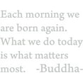 thumbnail image 1 of Silver 27" x 20" Each morning we are born again. Buddha Vinyl wall art Inspirational quotes and saying home decor decal sticker, 1 of 1