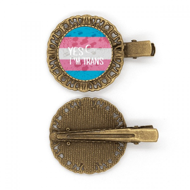Oui Je Suis Trans LGBT Support Épingle à Cheveux Broche Pince à Cheveux Barrette