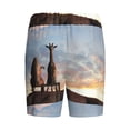 thumbnail image 5 of Naloa Elephant Giraffe Men's Short Pajama Pants, Lounge Comfort Shorts with Elasticized Waistband and Side Pockets - Large, 5 of 9