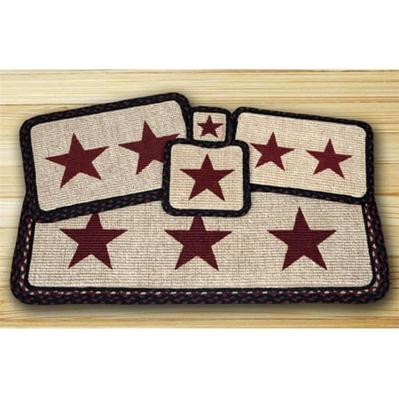

Earth Rugs 87-344BS Wicker Weave Table Runner Rug- Burgundy Star