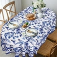 thumbnail image 2 of Blue Oval Tablecloth 54x72in for Oval Table Waterproof Table Cloths for Dining Room Indoor Outdoor Table Cloth, 2 of 6