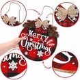 thumbnail image 3 of STARLIGHT- Merry Christmas Decoration Wreath Buffalo Plaid Hanging Sign Rustic Wooden Decor, 3 of 6