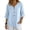 Light Blue -BK15, variant on Nestiefly 3/4 Length Sleeve Womens Tops Cotton Linen V Neck T-Shirts Summer Casual Solid Three Quarter Sleeve Tops Navy 2XL
