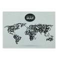thumbnail image 1 of Wanderlust Cutting Board, Modern Elements of Infographics Octopus Animal and the World Map Communication, Decorative Tempered Glass Cutting and Serving Board, Small Size, Black White, by Ambesonne, 1 of 1