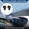 thumbnail image 2 of 2 piezas de boquillas de lavado de parabrisas delanteras No.5303834AB/68024312AB para Jeep Patriot 2008-2013 Negro Blanco, 2 of 6