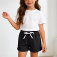 thumbnail image 2 of Cethrio Girls Cotton Athletic Shorts, Summer 3 Piece Elastic Waist Soft Running Shorts Yellow Size 4-5 T, 2 of 4