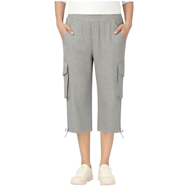 Niñas Pantalones de Lino de Cintura Alta Sólido Laminado-Puño Multicolor Pantalones Ligeros Casuales para la Escuela