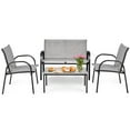 thumbnail image 3 of Pemberly Row 4-piece Contemporary Steel Patio Furniture Set in Gray, 3 of 8