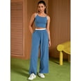 thumbnail image 7 of DARING DIVA Women's Yoga Set Camisole and Wide Leg Pants S Gray Blue, 7 of 7