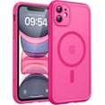 thumbnail image 1 of YWC-Magnetic pour Étui iPhone 11, Protection Complète de la Caméra Améliorée, Compatible MagSafe, Étui Robuste pour iPhone 11 6.1 Pouces, Protection contre les Chutes, Anti-Rayures, Rose Vif, 1 of 4