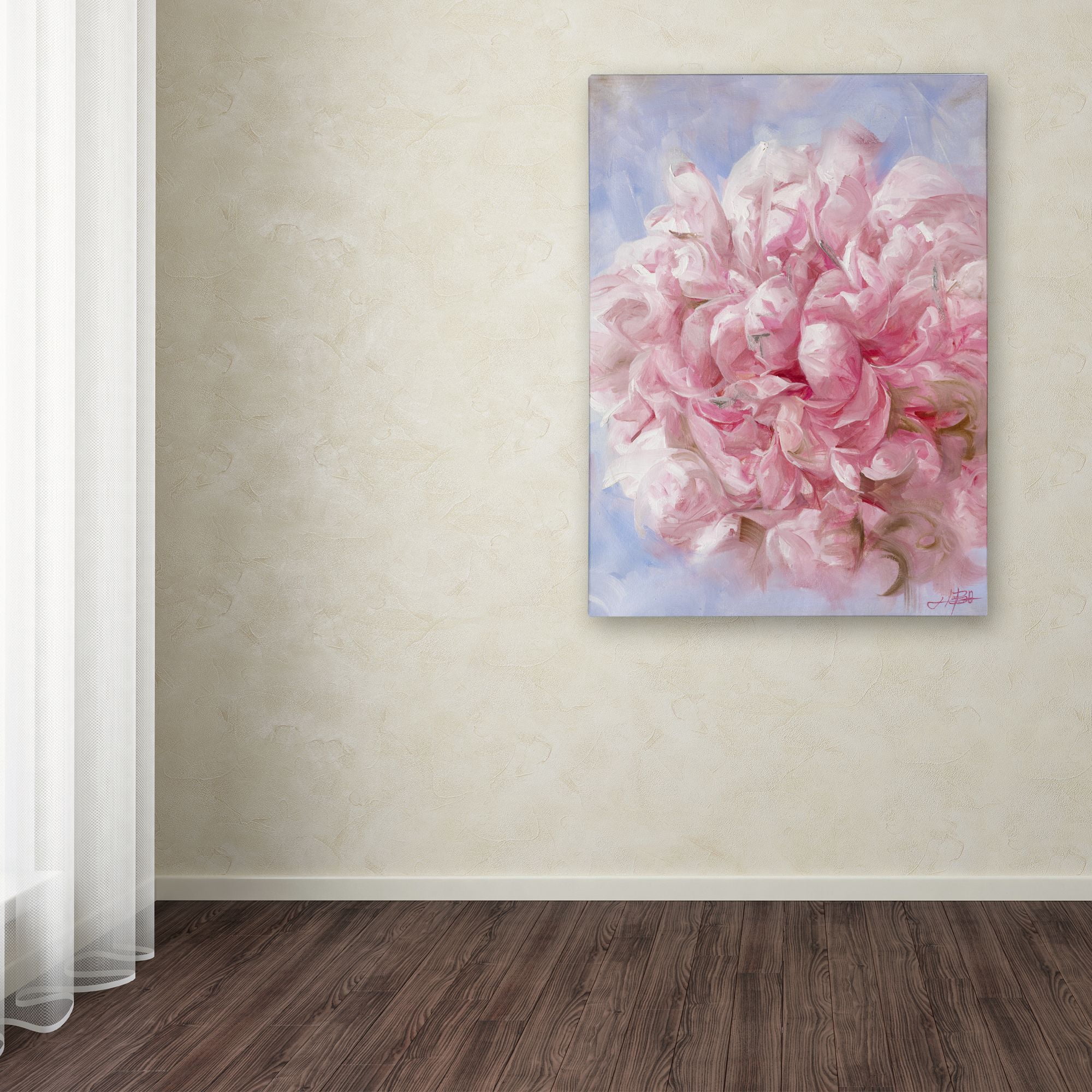 Trademark Fine Art "Pink Peonie I" Canvas Art by Li Bo