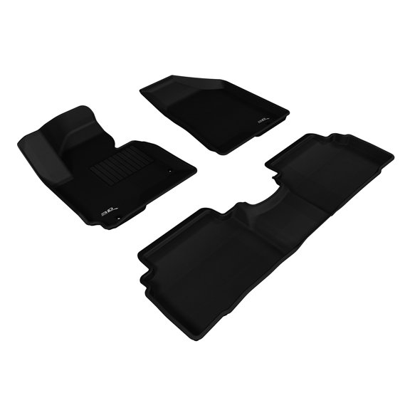 3D MAXpider Complete Set Custom Fit All-Weather Floor Mat for Select Hyundai Tucson Models - Kagu Rubber (Black)