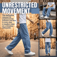 thumbnail image 5 of NICELF Baggy Jeans Men – Wide Leg Vintage Loose Fit Stretch Denim Pants for Men Y2K Hip Hop Streetwear Trousers with Classic Pocket, Dark Blue, 5 of 7