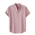 thumbnail image 2 of pstuiky Mangas cortas para hombre, Camisa hawaiana informal de manga corta con cuello alto y botones para hombre ropa de hombre m, 2 of 6