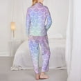 thumbnail image 5 of Disketp Pajamas Set Long Sleeve Sleepwear Womens Button Down Nightwear Pj Sets-Fish Scale1, 5 of 9
