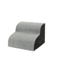 thumbnail image 1 of Gray Linen Pet Stairs with Curved Steps & Anti-Slip Bottom - 2-Tier Foam Ramp for Small Dogs, Cats, Elderly or Injured Pets - Washable Cover, Indoor/Outdoor Use, Protects Joints & Lumbar Spine,, 1 of 6
