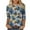 Multicolor, variant on LYEAA Bohemian Style 2025 Tops Women 3/4 Sleeve Round Neck Floral Print Loose Fit Beach Cover Up Summer Casual Holiday Resort Wear Multicolor XXXXXL