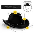 thumbnail image 3 of Fun Central Black Felt Studded Cowboy Hat, Western Cowboy Hat for Men, Felt Cowboy Hats for Kids, 3 of 7