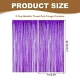 thumbnail image 2 of Uxcell Tinsel Foil Fringe Curtains Metallic Tinsel Streamer Backdrop Props for Party Decorations Wedding Decor Purple, 2 of 8