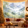 thumbnail image 3 of Misty Mountain Valley With Birch Trees, Serene Watercolor Style for Nature Lovers, Mountain Wall Art, Housewarming Gift, Tapestry Wall Hanging for Bedroom and Living Room, 3 of 7