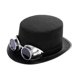 thumbnail image 2 of Sombrero de copa steampunk, tocado decorativo para cosplay, rave, bodas y actuaciones en escenarios. Vasos de plata, 2 of 9