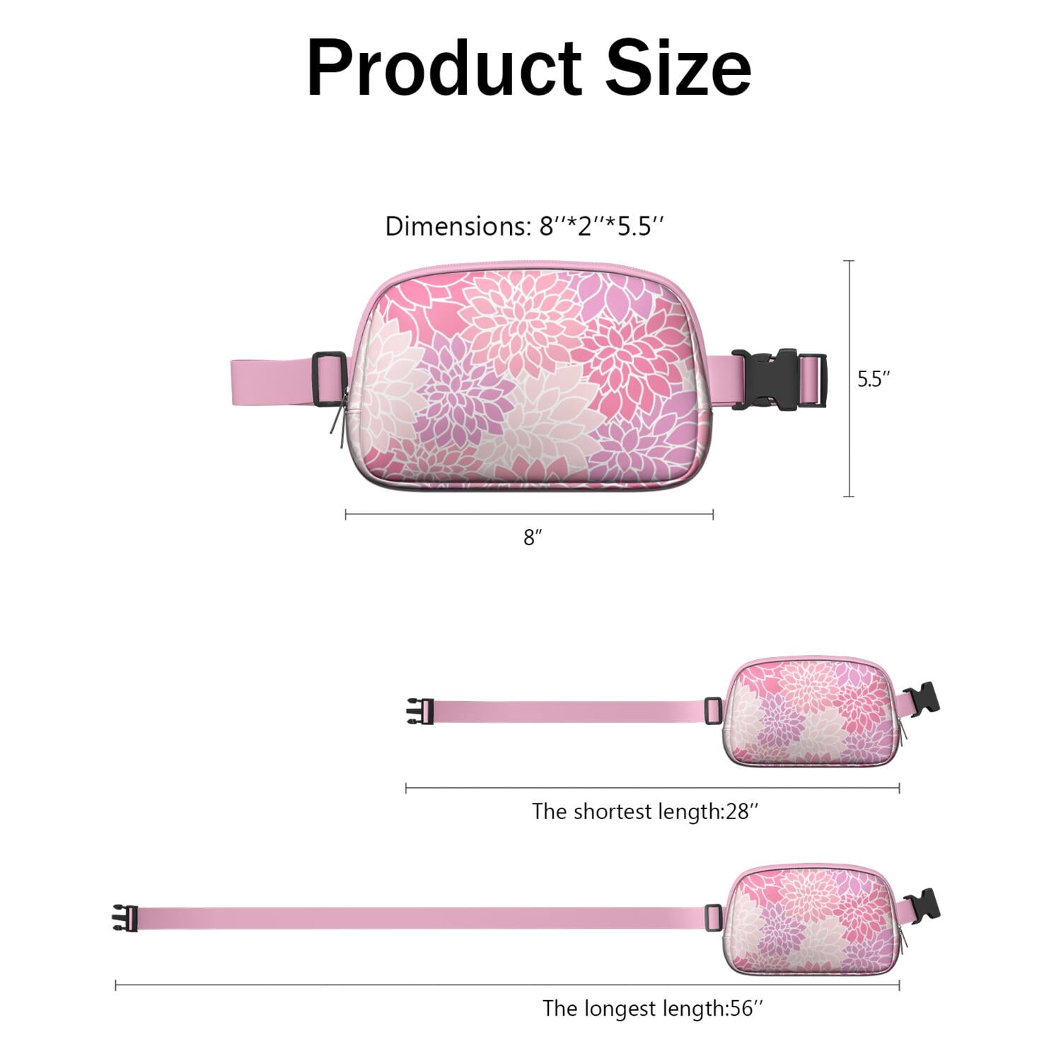 Artistic Running Belt Bag – Geometric Fanny Pack for Women – Secure and Adjustable