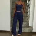 thumbnail image 5 of FNFYFH Women's 2 Piece Lounge Set Ribbed Tank Top and Wide Leg Sweatpants Tracksuit Comfy Matching Sets, 5 of 5