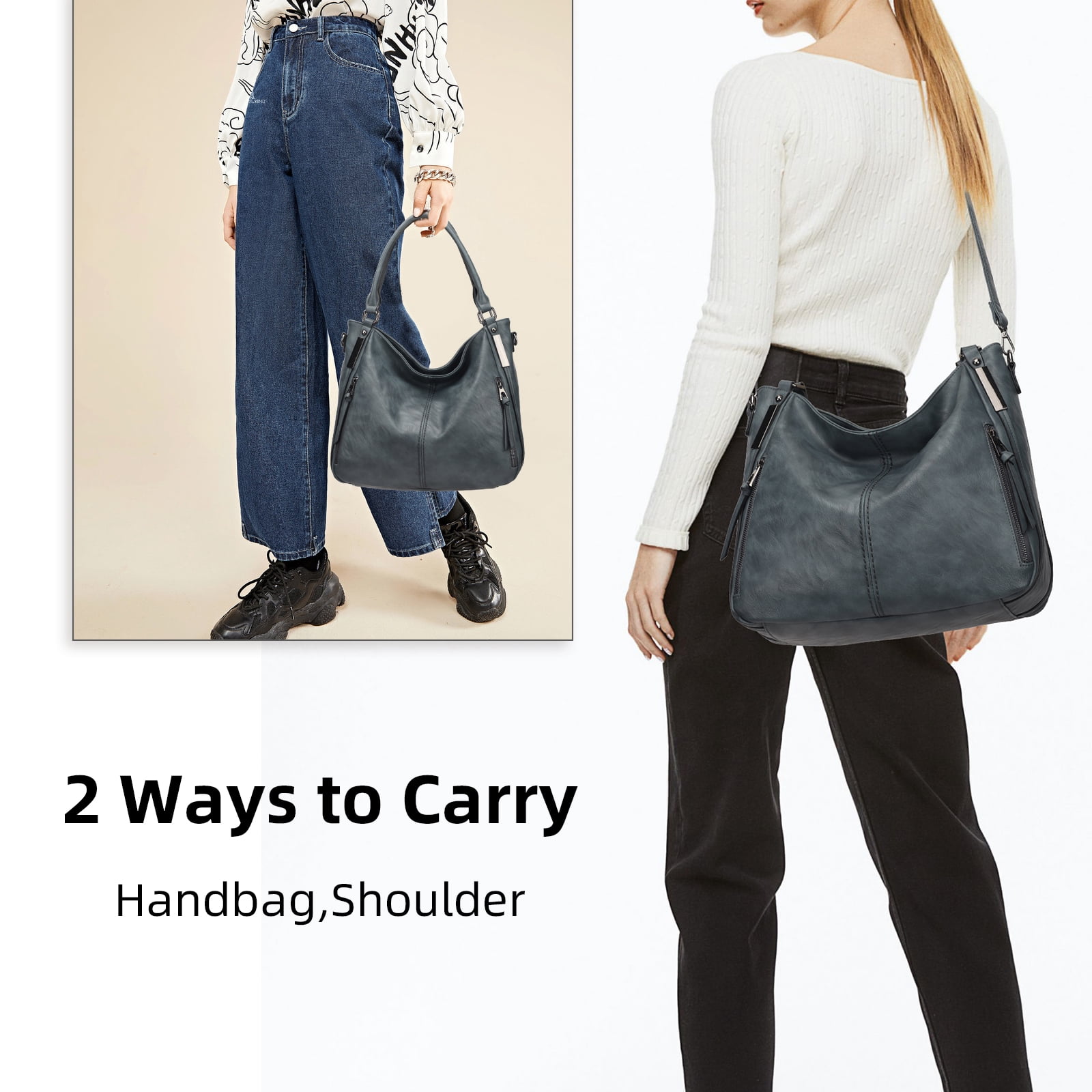 KL928 Large Hobo Purse Handbag for Women Leather Crossbody Tote Travel Bag