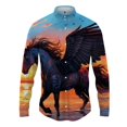 thumbnail image 3 of Camisas con estampado 3D de caballos para hombre, blusa informal de manga larga con botones, ropa de calle, camisa de playa de gran tamaño para hombre, 3 of 5