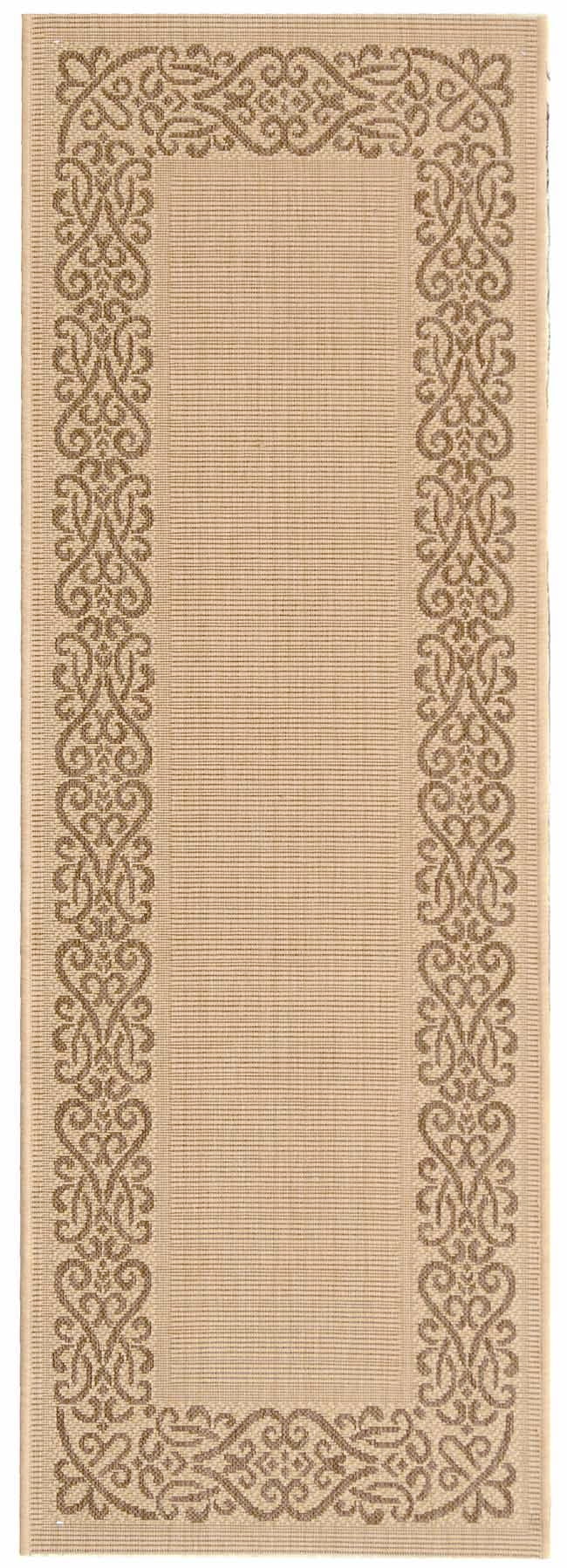 Safavieh Courtyard Ellie Oriental Indoor/Outdoor Runner Rug, Natural/Brown, 2'3" x 12'