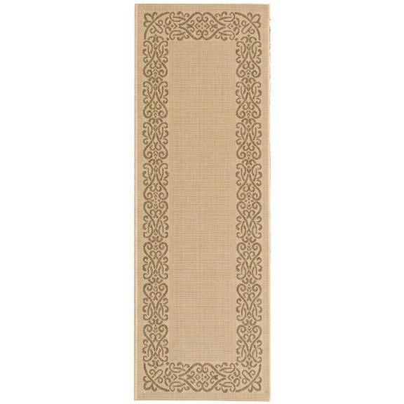 Safavieh Courtyard Ellie Oriental Indoor/Outdoor Runner Rug, Natural/Brown, 2'3" x 12'