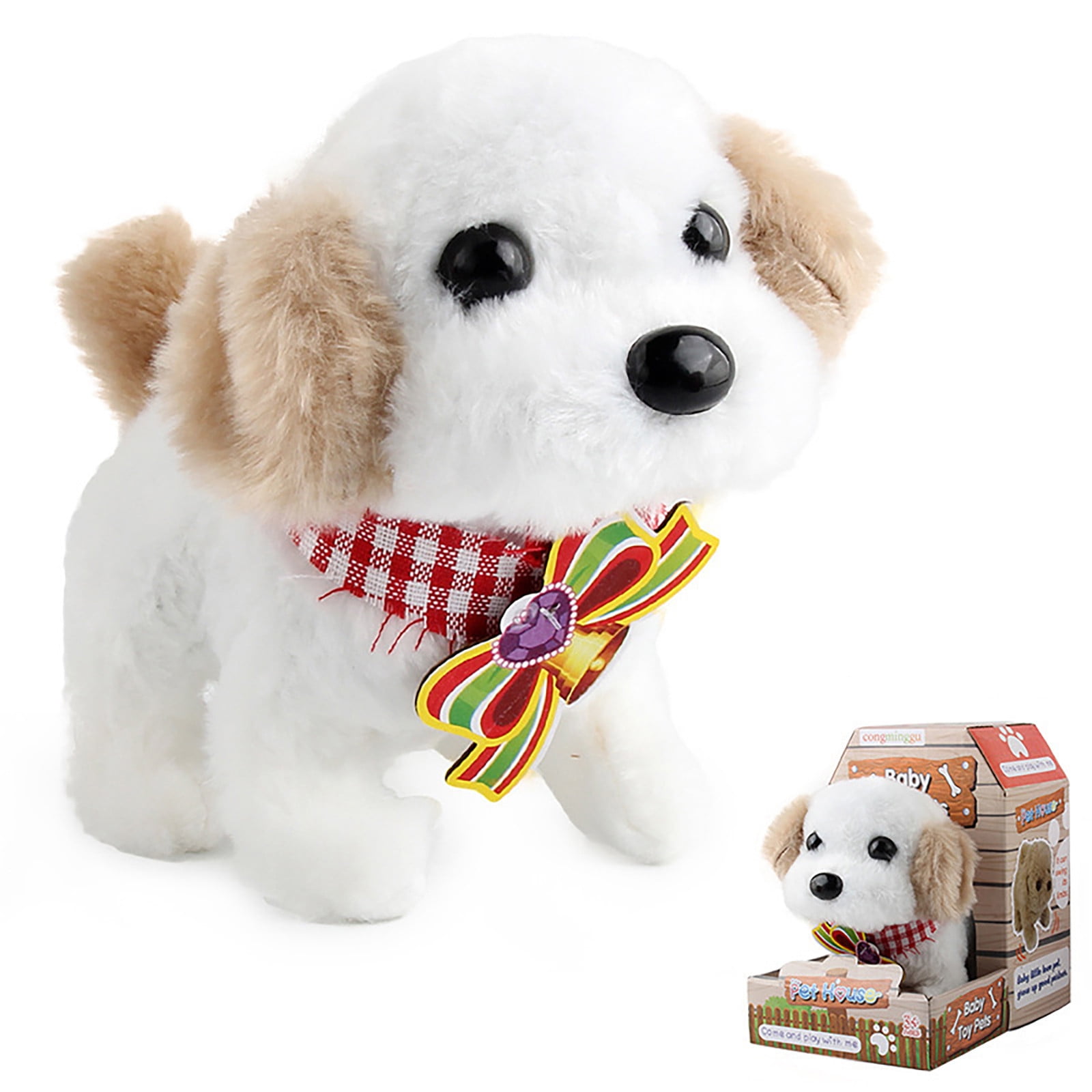 Xihbxyly Flash Deals Children S Electric Simulation Dog Plush toy Will Be Called Walking Puppy Smart