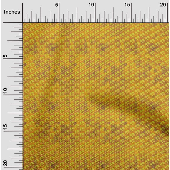 oneOone Polyester Lycra Yellow Fabric Batik Sewing Craft Projects Fabric Prints By Yard 56 Inch Wide