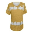 thumbnail image 4 of Womens T Shirts Tie-dye Short Sleeve Basic Crew Tee Summer Casual Blouses Fashion Printed Loose O Neck Tshirts (5X-Large, Gold), 4 of 4