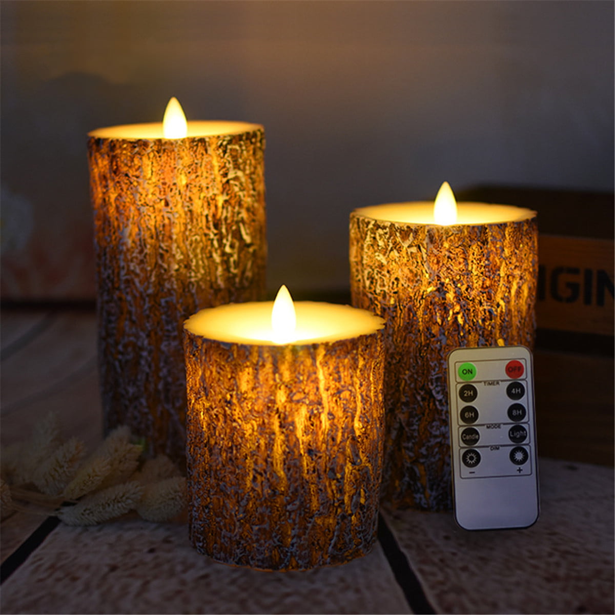 1/3PCS Flameless LED Candle  Flickering Lights Lamp Home Party Decor w/Remote 