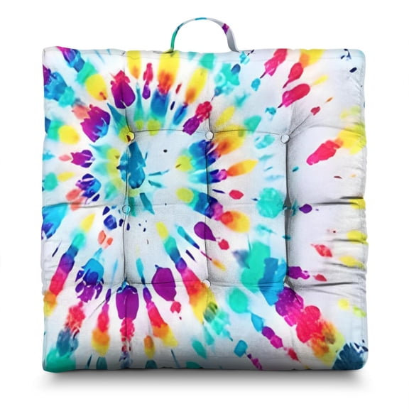 Watercolor Tie Dye Pillow – 22x22 Inch Square Cushion, Dutch Velvet, Soft Blended Colors (Abstract Artistic Design for Yoga & Lounge)