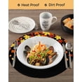 thumbnail image 3 of 13 Inch Round Placemats Set of 4, Fall Maple Leaf Non Slip Heat Insulation PP Table Mats, Thanksgiving Yellow Orange Plant Black Washable Place Mats for Kitchen Dining Party Table Decor, 3 of 7