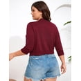 thumbnail image 3 of Yesfashion Women's Plus Size Short Sleeve Knit Cardigan Lightweight Lace-Up Front Open Sweater Cardigans, 3 of 7